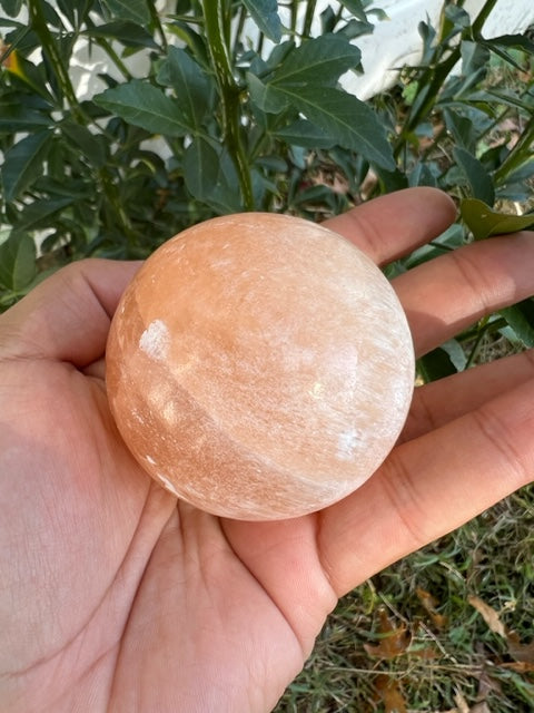 Peach Selenite Sphere