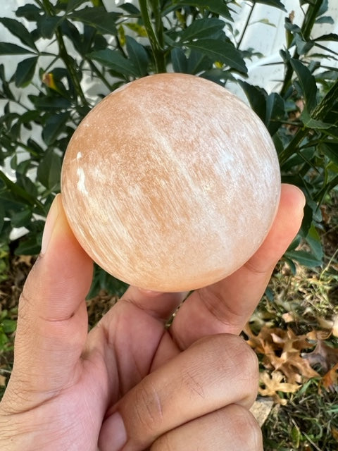 Peach Selenite Sphere